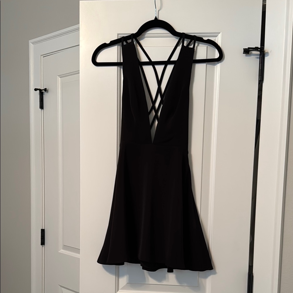 Super Down Black Mini Dress
